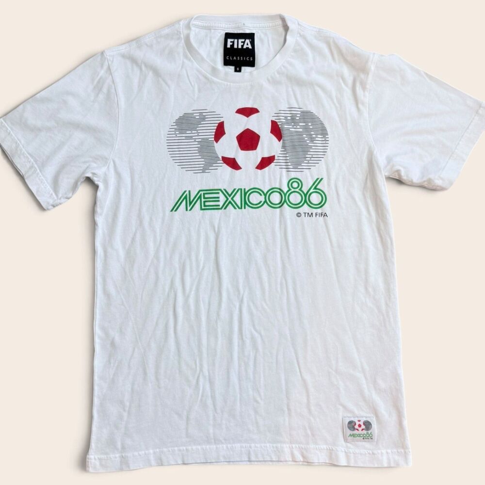 FIFA Classics Mexico 86 World Cup Graphic Tee Small Soccer Football Retro Futbol